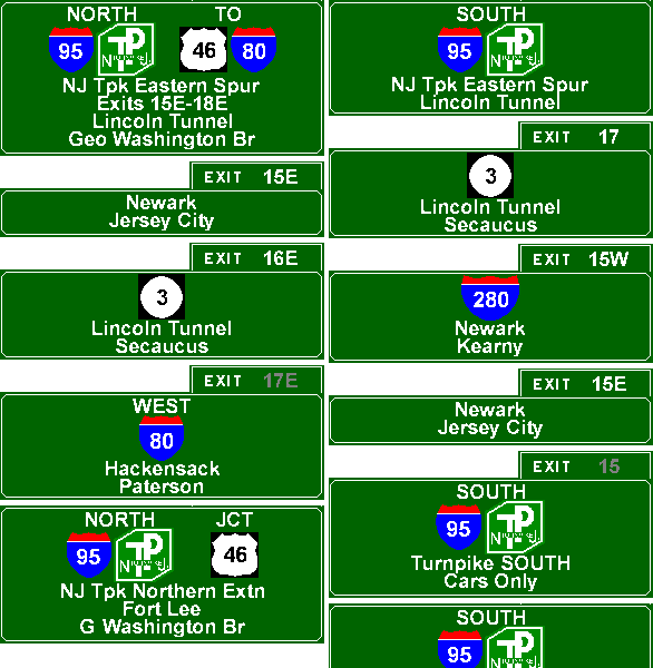 Is there a map that lists all the exits on the NJ Turnpike?